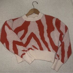 Boxy Crop Zebra Sweater